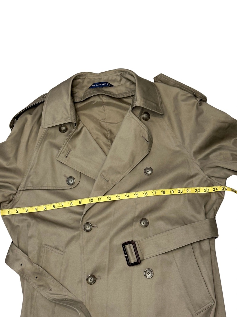 Ralph Lauren Mens 38S Khaki Double Breasted Trench Coat Belted Missing
Liner - Picture 11 of 14